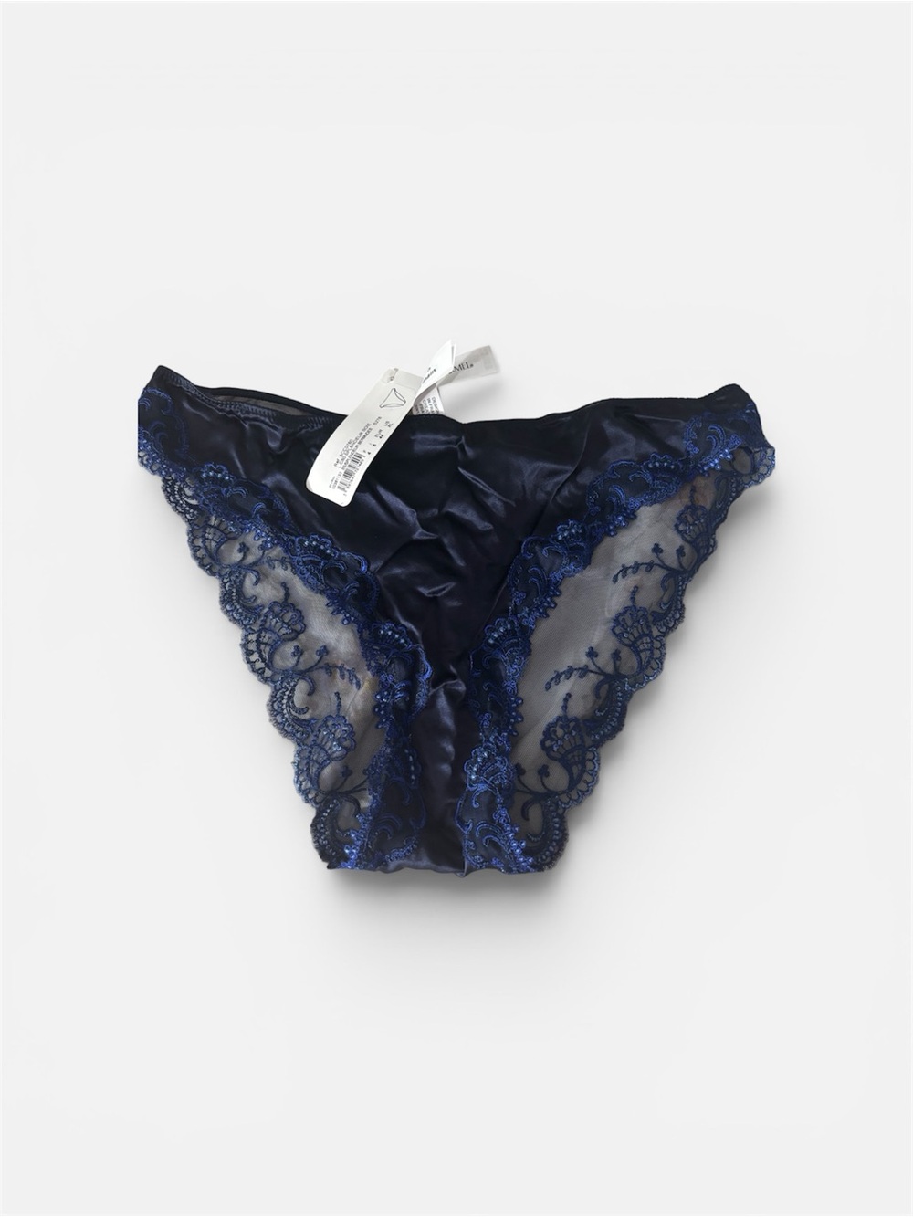 Navy Satin & Lace Panty - Women Intimates